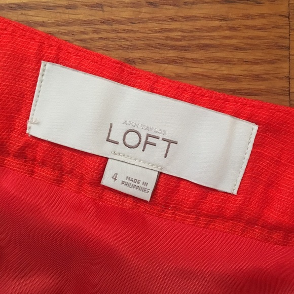 LOFT Purple/Coral A-Line Skirt - Picture 6 of 7